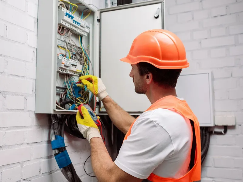 an electricial box on the side of a house getting ready to be correctly wired by a smithfield electrician